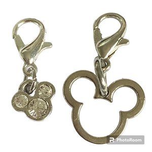 Vintage Disney Crystal Mickey Mouse Ears Charm Charms Clip On Rare Made in USA